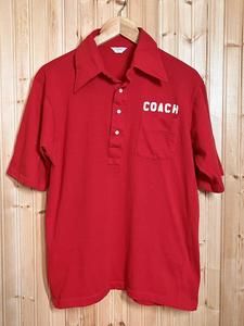 VTG Thane Polo Coach Fireman Red Shirt Pullover Pocket Tee Single Stitch Mens L